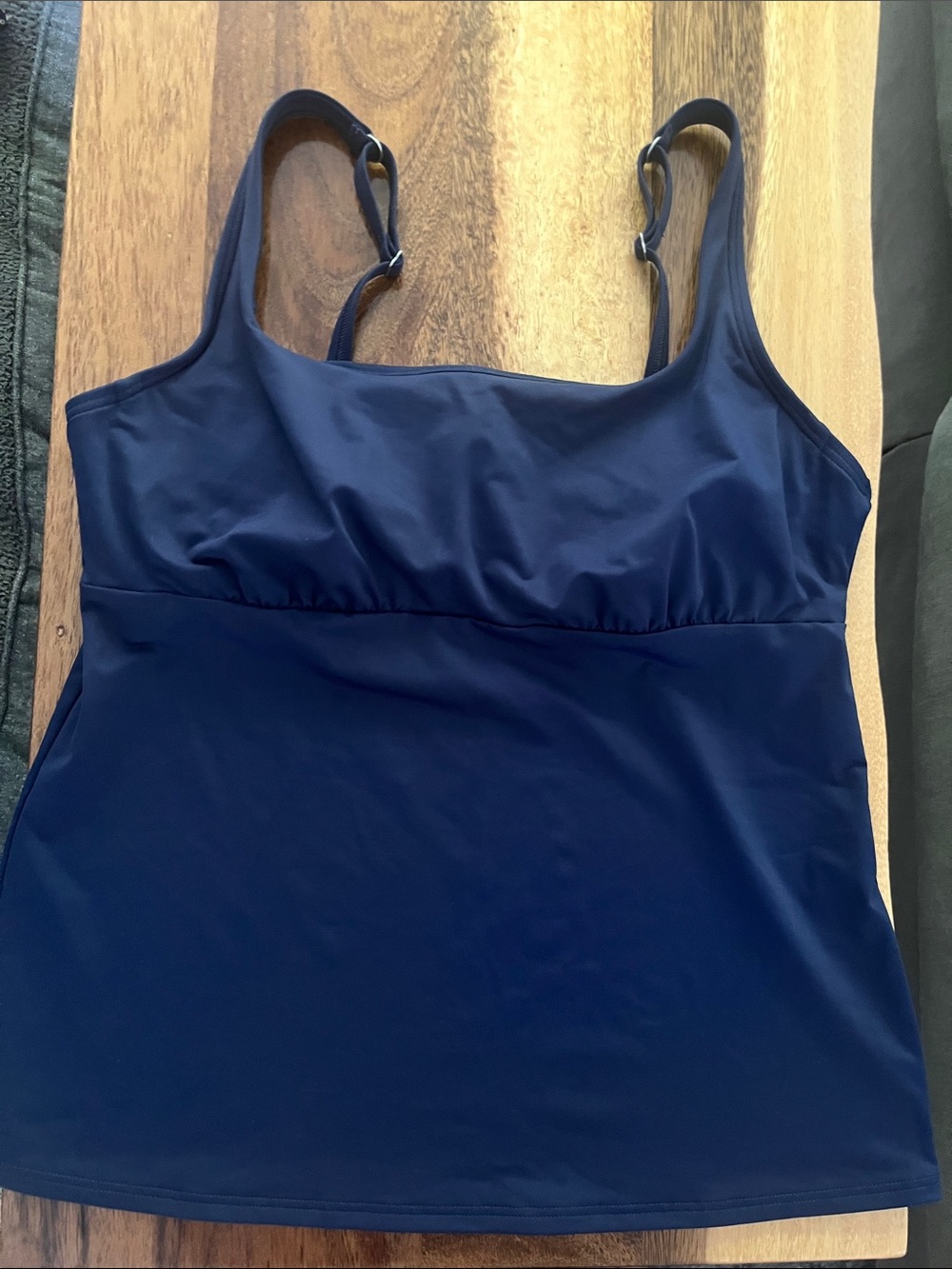 Lands’ End Classic Tankini top Swim navy beach athletic summer poolside Sz 14